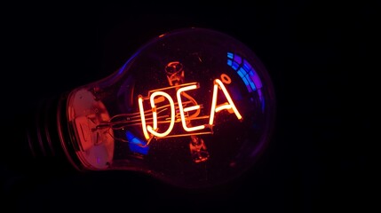 Neon business sale sign with glowing red text design at night