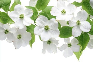 Obraz premium Botanical Study Of Dogwood Blossoms Highlights Nature’s Delicate Beauty