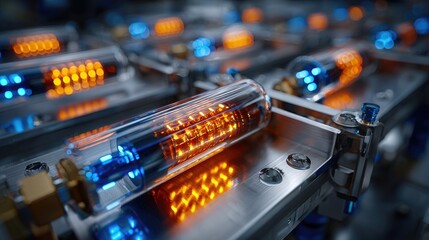 Futuristic Nixie Tube with Glowing Numbers