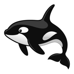 Obraz premium Find cute orca whale clipart image: cartoon killer whale illustration for kids and adults art