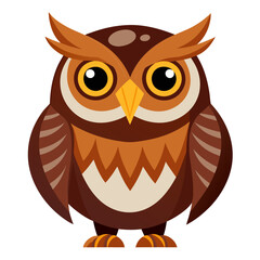 Cartoon owl vector illustration graphic design cute owl drawing wildlife animal bird of prey art icon