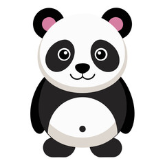 Cartoon panda illustration vector graphic drawing of cute panda bear animal for kids and children