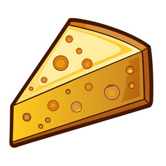 Delicious cheese wedge illustration vector graphic for food cheese dairy products and recipes