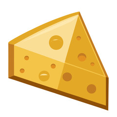 Delicious swiss cheese wedge vector illustration for cheesy food lovers and dairy product enthusiasts