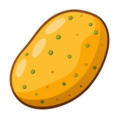 Isolated cartoon potato vector illustration for food design and agricultural concepts and recipes