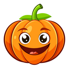 Cartoon halloween pumpkin illustration happy pumpkin face vector autumn harvest holiday design october