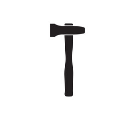 Black silhouette of a small hammer tool