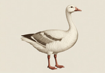 Obraz premium Goose, sketch. Vintage retro print, goose sketch ink pencil style drawing, linear drawing, engrave old school. Sketch artwork silhouette goose. Farm poultry. Illustration