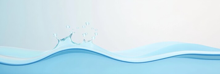 Tranquil Water Surface with Splash - Serene of light blue water with a gentle wave and a small splash. Perfect for backgrounds or websites related to purity, freshness, or relaxation