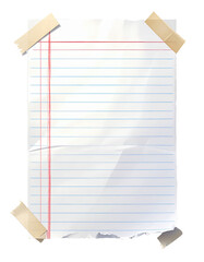A clean, blank sheet of lined notebook paper, perfect for educational or office-themed projects.