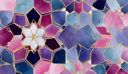 Abstract floral mosaic pattern