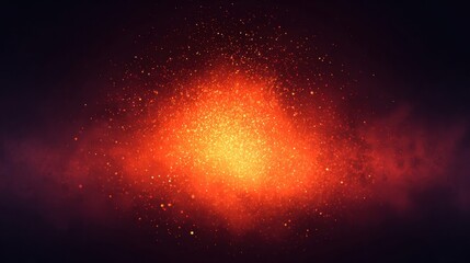 Abstract fiery explosion with glowing particles against a dark background.