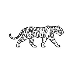 Unique Tiger Silhouette Vector Logo Designs  Black on White with Dynamic Poses, Stripes, Roaring, Walk, Head, Leaping, and Powerful Artistic Illustrations for Premium Icon Graphic Design