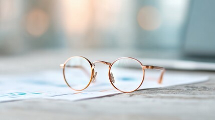 Stylish glasses rest on documents, showcasing elegance and clari