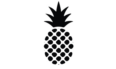 Vector illustration of a whole ripe and fresh pineapple on a white background for healthy and natural tropical fruit diet