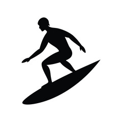 silhouette vector illustration of a surfing