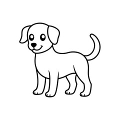 Cartoon outline of a puppy dog