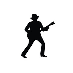 silhouette vector illustration of a singer