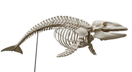 Whale Skeleton PNG – 3D Render of Marine Mammal Bones Isolated on Transparent Background
