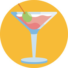 Elegant cocktail glass with garnish, symbolizing upscale drinks and leisure.