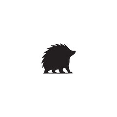 simple hedgehog silhouette in black