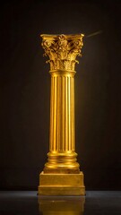 Gilded column against dark backdrop