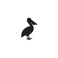 simple pelican silhouette in black