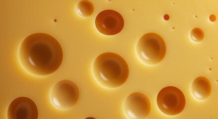Close-up of yellow cheese with holes showing texture and detail.