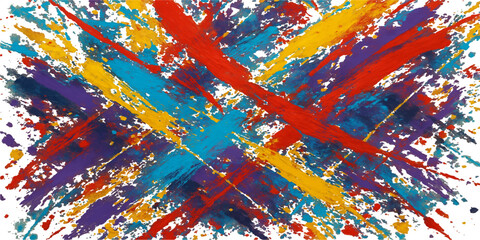 Vibrant floral and striped vector art creates a seamless, abstract background with bright yellow, green, and blue colors for a festive spring decoration