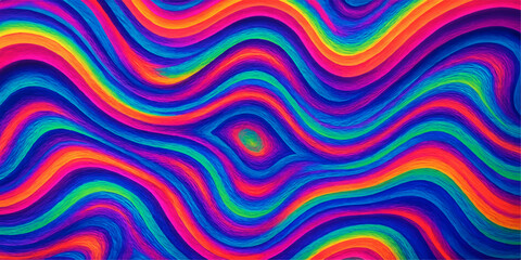 Abstract seamless vector illustration with colorful retro swirl patterns and decorative art waves