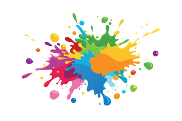 Abstract Multicolor Ink Splatter Vector Illustration