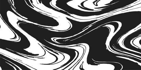 Seamless tribal dragon tattoo design with swirling black and white abstract waves, a captivating pattern illustration for any decorative backdrop