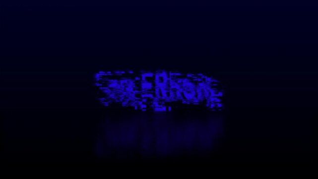 Blue Syn Error Text with Digital Glitch Reflection on Dark Background computer technology