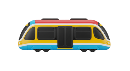 Modern City Train Illustration Transport Subway Metro Public Transportation Rail Transit 3D on transparent background