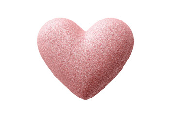 Fototapeta premium Pink glitter heart on black background symbolizing love and romance, cut out