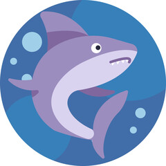 A fierce ocean predator with a sleek, torpedo-shaped body and sharp teeth.