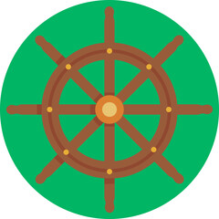 Obraz premium Nautical helm representing navigation and maritime control.