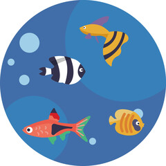 Naklejka premium A group of fish swimming together in the ocean.