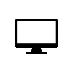 Flat blank screen LCD computer monitor or TV display isolated on white