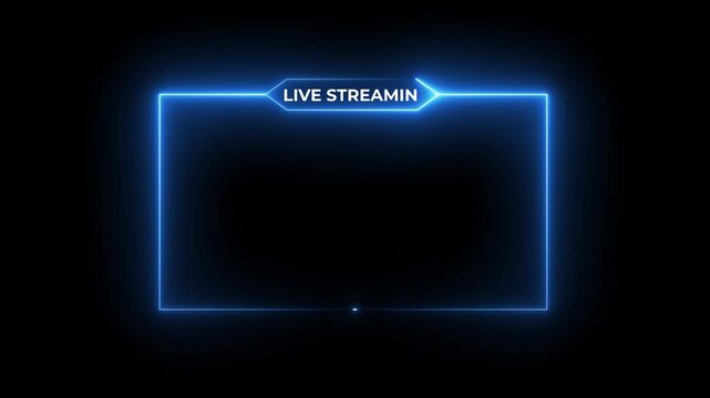 live RCE streaming neon text frame animation box frame neon frame live streaming game live Stream overlay animation for live streaming video, Motion graphics of rec screen concept.