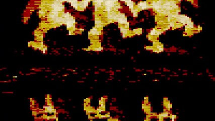 Funny blots monsters. Crazy 2D animation of dancing hares. Demon rabbits from the darkness. Scary animated frames in 4K resolution. Creepy cartoon for Halloween. Looped VJ video clip. - Powered by Adobe