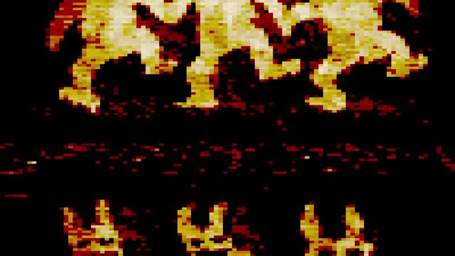 Funny blots monsters. Crazy 2D animation of dancing hares. Demon rabbits from the darkness. Scary animated frames in 4K resolution. Creepy cartoon for Halloween. Looped VJ video clip.