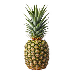 Obraz premium A vibrant pineapple boasting spiky leaves and a textured rind radiates tropical charm A testament to nature ' s sweet and tangy goodness