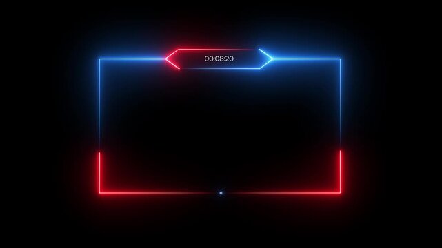 live RCE streaming neon text frame animation box frame neon frame live streaming game live Stream overlay animation for live streaming video, Motion graphics of rec screen concept.