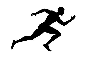silhouette of a man running