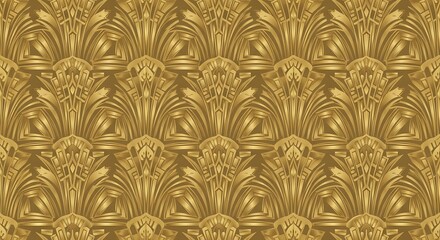 Sophisticated Art Deco Style Gold Ornamental Pattern, Glamorous and Elegant