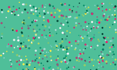 Abstract Background with Scattered Colorful Circles on a Light Green Surface for Creative Designs and Decorative Presentations Offering a Cheerful and Playful Aesthetic