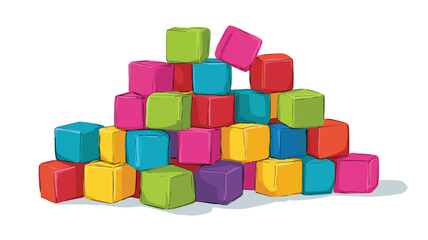 Vibrant Cubes on White Background - Abstract 3D Render of Colorful Geometric Shapes for Design Projects