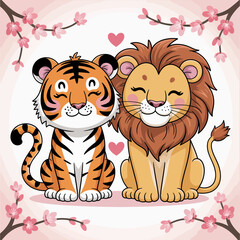 tiger and lion