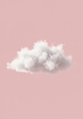 Fototapeta premium White cloud isolated on pink background